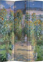 Fine Asianliving Kamerscherm Scheidingswand B120xH180cm 3 Panelen Monet's Tuin in Vetheuil