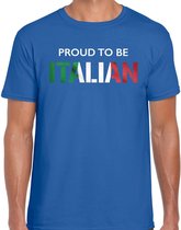 Italie Proud to be Italian landen t-shirt - blauw - heren -  Italie landen shirt  met Italiaanse vlag/ kleding - EK / WK / Olympische spelen outfit S