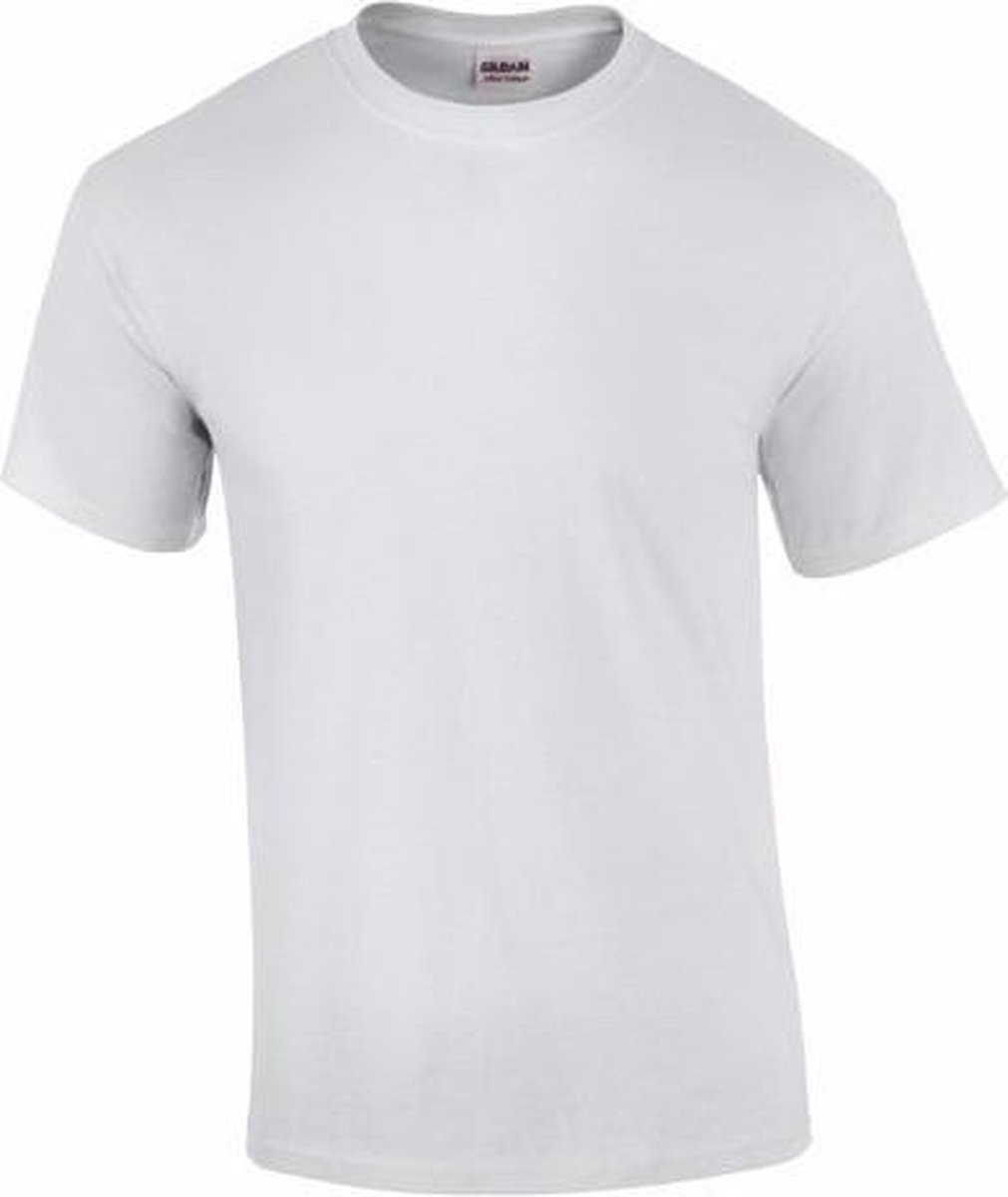 Set van 2x stuks witte katoenen t-shirts voor heren 100% katoen - zware 190  grams... | bol.com