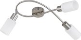LED Plafondlamp - Plafondverlichting - Trion Smast - E14 Fitting - 3-lichts - Rechthoek - Mat Nikkel - Aluminium - BES LED
