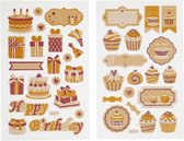 Creotime Stickers Verjaardag En Cupcakes 4 Vellen 16 X 10 Cm 78 Stuks