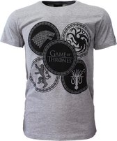 Game of Thrones House Emblems T-Shirt Grijs - Officiële Merchandise