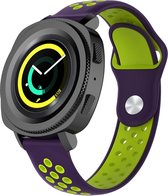Siliconen Smartwatch bandje - Geschikt voor  Samsung Gear Sport sport band - paars/groen - Horlogeband / Polsband / Armband