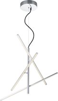 LED Hanglamp - Hangverlichting - Trion Tiraki - 21W - Warm Wit 3000K - Rechthoek - Mat Nikkel - Aluminium