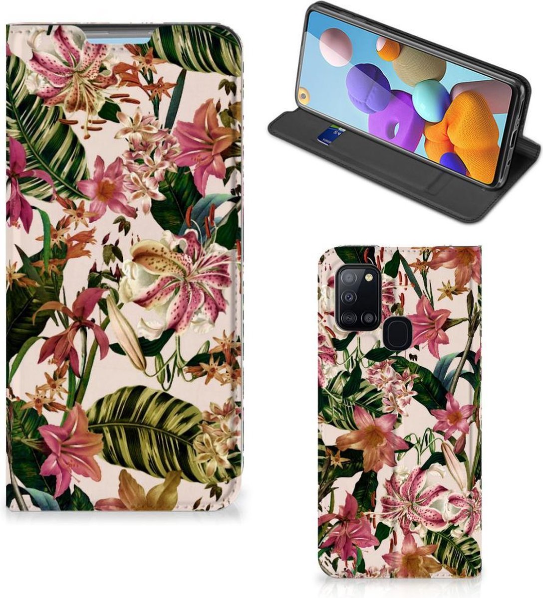 Samsung Galaxy A21s Smart Cover Flowers