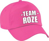 Team roze pet voor volwassenen voor bedrijfsuitje / sportdag / training