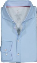 DESOTO slim fit overhemd - stretch tricot - lichtblauw structuur - Strijkvrij - Boordmaat: 45/46