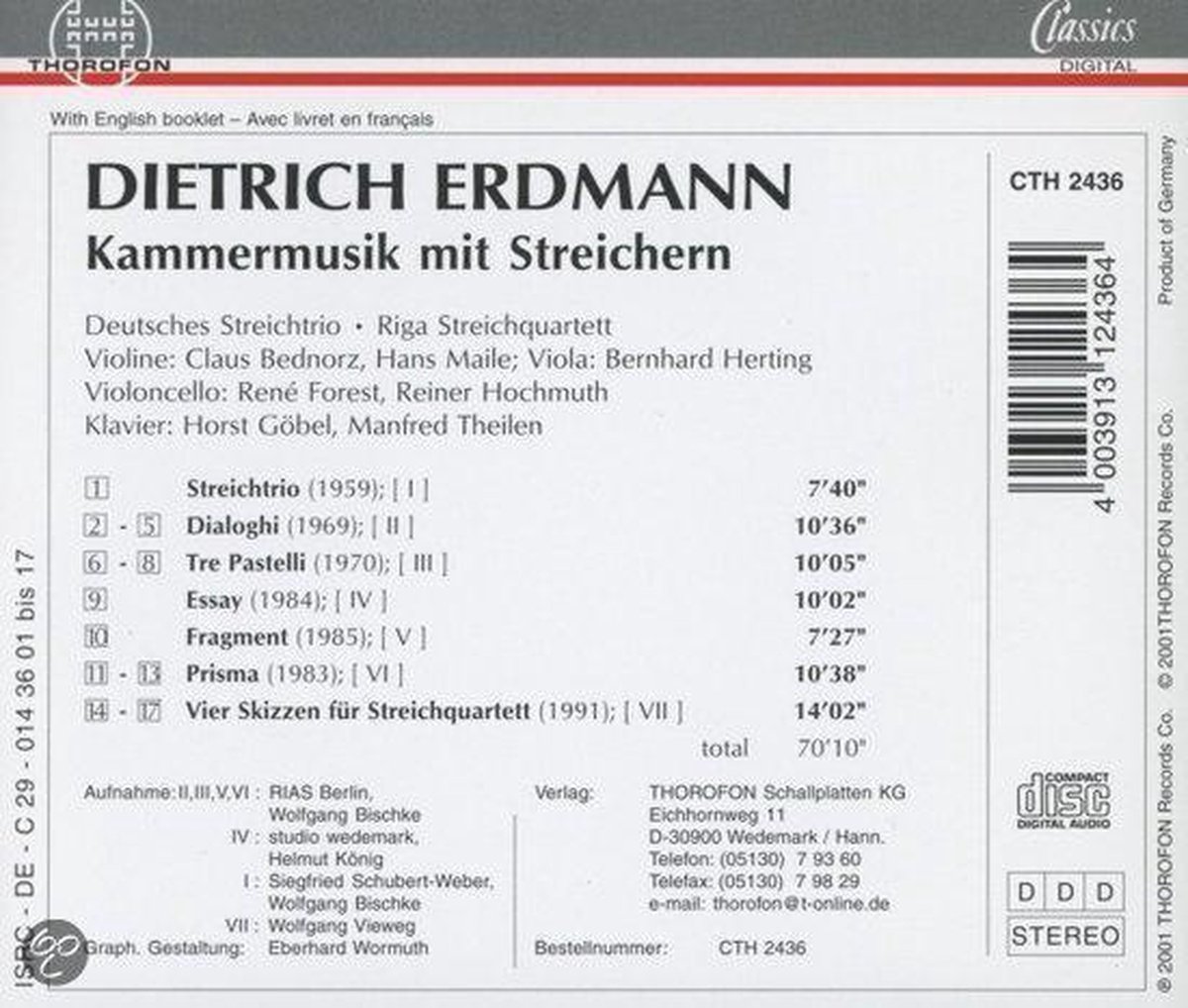 Kammermusik Mit Streicher