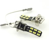 H3 autolamp 2 stuks | 12-SMD LED daglichtwit 6000K | 4W - 12V
