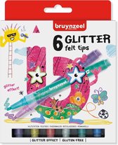 Bruynzeel Kids 6 glitter viltstiften set