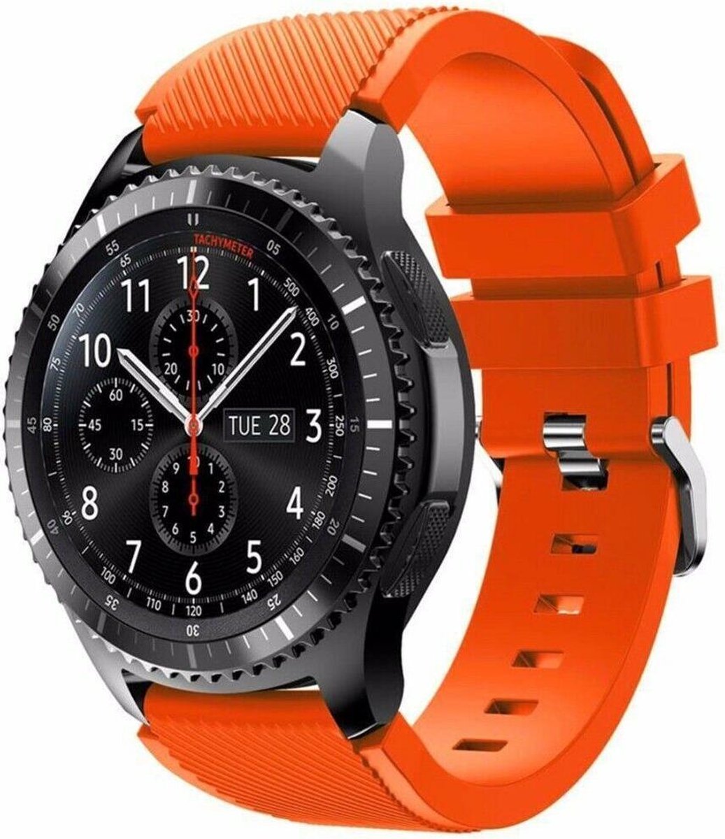 Siliconen bandje geschikt voor Samsung Galaxy Watch - 46mm - oranje