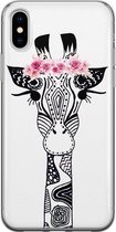iPhone X/XS hoesje siliconen - Giraffe | Apple iPhone Xs case | TPU backcover transparant