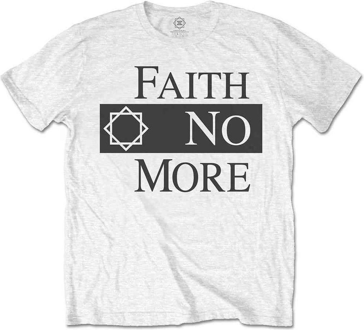 Faith No More - Classic Logo V.2. Heren T-shirt - S - Wit