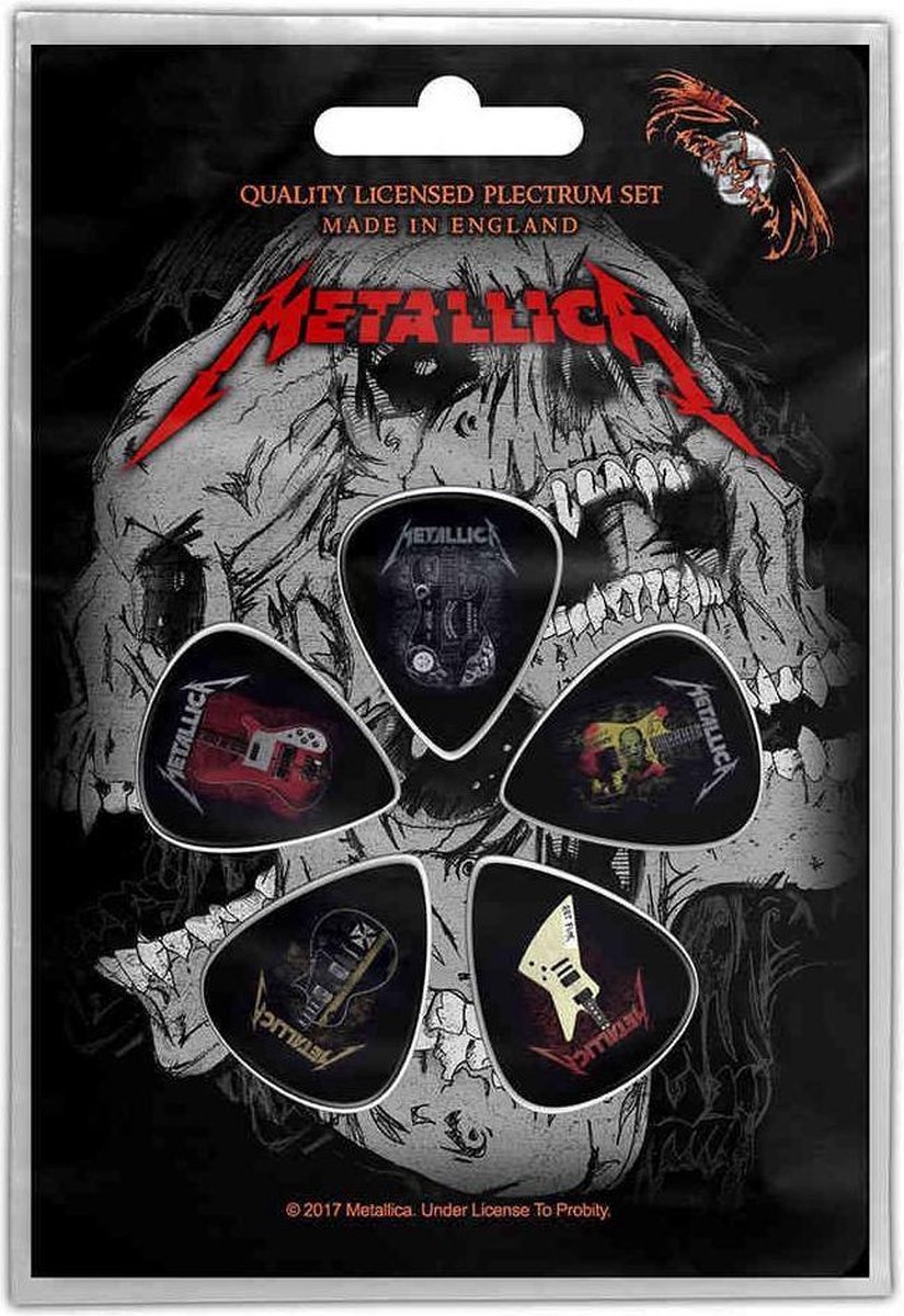Metallica - Guitars Plectrum - Set van 5 - Multicolours