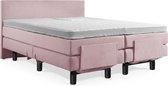 Beddenleeuw Boxspring Bed Sophia - Elektrisch - 180x200 - Incl. Hoofdbord + Matras - Oud Roze