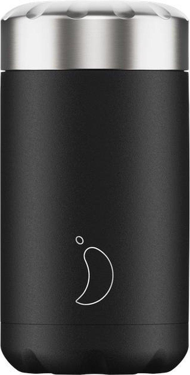 Chilly's Monochrome Black, Kom, Rond, 0,5 l, Zwart, Roestvrijstaal, 6 uur