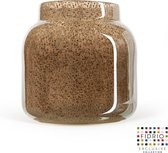 Design vaas bloom - Fidrio BRONZE - glas, mondgeblazen bloemenvaas - hoogte 20 cm