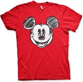 Disney Mickey Mouse Heren Tshirt -XL- Pixelated Sketch Rood