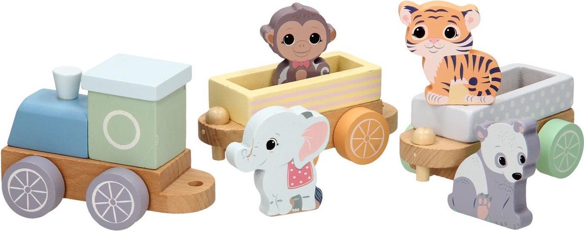 Jouéco Treinset the wildies family hout — afbeelding 4