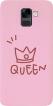 ADEL Siliconen Back Cover Softcase Hoesje Geschikt voor Samsung Galaxy A8 Plus (2018) - Queen Roze