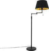 QAZQA ladas - Moderne Vloerlamp | Staande Lamp met zwenkarm - 1 lichts - H 1500 mm - Zwart -  Woonkamer | Slaapkamer