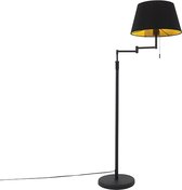 QAZQA ladas - Moderne Vloerlamp | Staande Lamp met zwenkarm - 1 lichts - H 1500 mm - Zwart - Woonkamer | Slaapkamer