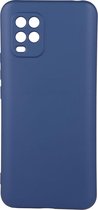 Shop4 - Xiaomi Mi 10 Lite 5G Hoesje - Zachte Back Case Mat Donker Blauw