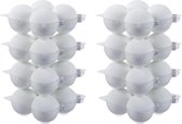 32x Satijn witte glazen kerstballen 8 cm - mat - Kerstboomversiering wit