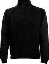 Fruit Of The Loom Heren Ritssluiting Neck Sweatshirt (Zwart)