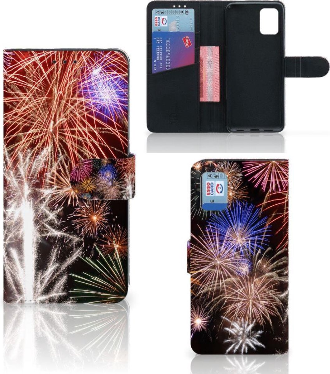 Samsung Galaxy A31 Wallet Case met Pasjes Vuurwerk