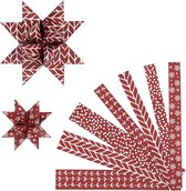 Papieren vlechtstroken, L: 44+78 cm, d 6,5+11,5 cm, B: 15+25 mm, rood, wit, 60 stroken/ 1 doos