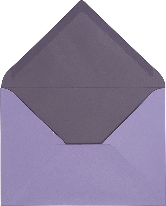 Envelop, afmeting envelop 11,5x16 cm, 100 gr, donkerpaars/paars, 10 stuk/ 1 doos