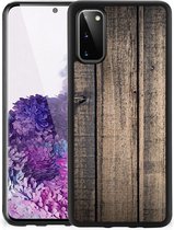 Leuk TPU Back Cover Geschikt voor Samsung Galaxy S20 Telefoon Hoesje met Zwarte rand Steigerhout