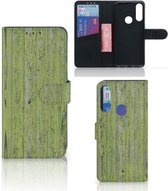 Wallet Case Alcatel 1S 2020 Telefoon Hoesje Green Wood