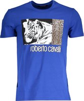 Roberto Cavalli T-shirt Blauw 2XL Heren