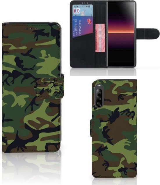 ik betwijfel het Merchandiser plus Telefoonhoesje Sony Xperia L4 Portemonnee hoesje Army Dark | bol.com