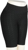Sportlegging Kort-Olamee-Absorberend-Yoga -Legging Fitness-Scrunch Butt-High Waist-Anti Cellulite Legging-Gym Sports Wear-Mooie Billen-Push Up-Zwart-XL