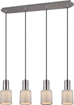 LED Hanglamp - Trion Waler - GU10 Fitting - 4-lichts - Rechthoek - Mat Nikkel - Aluminium - BSE