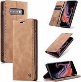 caseme - Hoesje geschikt voor Samsung Galaxy S10 5G - wallet book case - magneetsluiting - bruin
