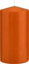 1x Oranje cilinderkaarsen/stompkaarsen 8 x 15 cm 69 branduren - Geurloze kaarsen oranje - Stompkaarsen