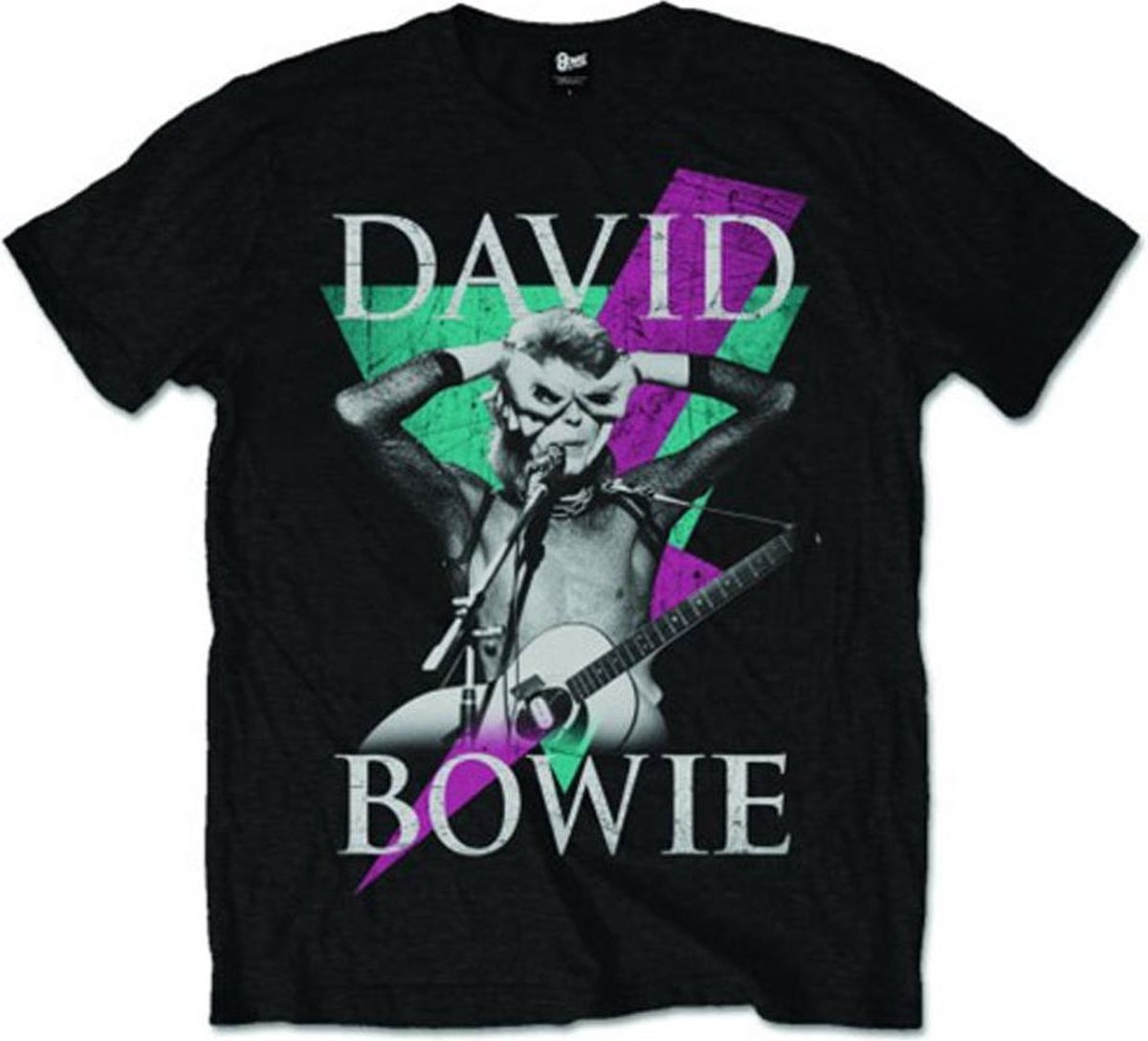 David Bowie - Thunder Heren T-shirt - L - Zwart
