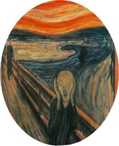 De Schreeuw, Edvard Munch - Foto op Behangcirkel - ⌀ 100 cm