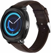 Leer Smartwatch bandje - Geschikt voor  Samsung Gear Sport leren bandje - donkerbruin - Horlogeband / Polsband / Armband