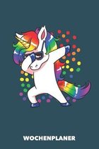Wochenplaner: Einhorn Dab DIN A5 florales Inlay - Wochenkalender 52 Wochen f�r Einhorn Fans
