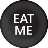 24x stuks wegwerp Eat Me bordjes van karton 23 cm - Verjaardag/feest borden zwart