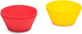 Patisse Moule à pâtisserie Cupcake 14 X 4 Cm Silicone Rouge / jaune 6 pièces