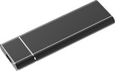 M.2 NGFF naar USB-C / Type-C USB 3.1-interface Aluminium SSD-behuizing (zwart)