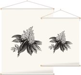 Paardenkastanje zwart-wit (Horse Chestnut Flower) - Foto op Textielposter - 90 x 120 cm