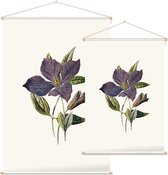 Clematis (Purple Clematis White) - Foto op Textielposter - 60 x 90 cm