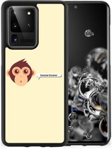 Back Case Siliconen Hoesje met Foto Geschikt voor Samsung Galaxy S20 Ultra Smartphone Hoesje met Zwarte rand Aap